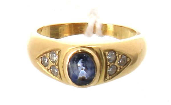 Bague jonc en or jaune 18 cts, poinçon t