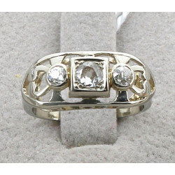 Bague ancienne style ART DECO en or gris