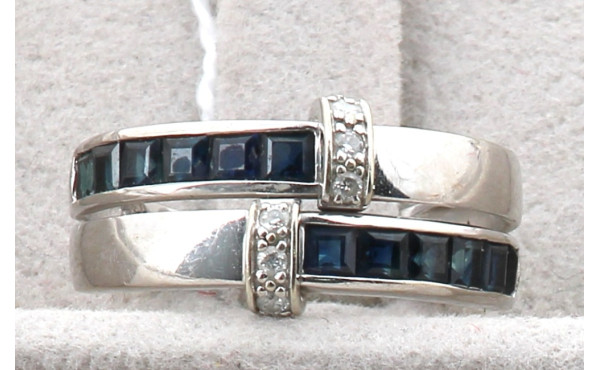 Bague jonc en or gris 18 cts, poinçon tê