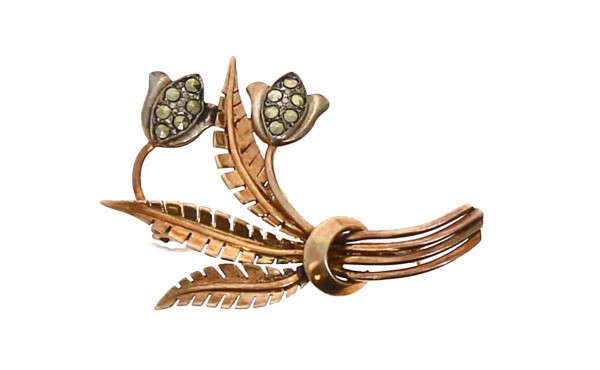 Broche ART DECO en vermeil, poinçon crab