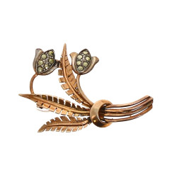 Broche ART DECO en vermeil, poinçon crab