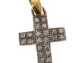 Pendentif croix deux ors 18 cts serti d'