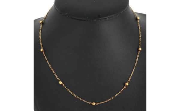 Collier en or jaune 18 cts (750ème). Poi