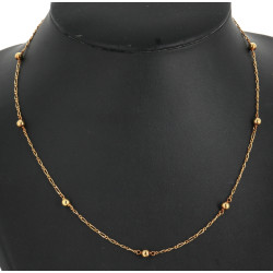 Collier en or jaune 18 cts (750ème). Poi