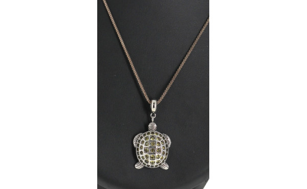 Pendentif "tortue" plaqué argent 925è et
