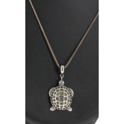 Pendentif "tortue" plaqué argent 925è et