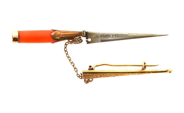 Broche "Vendetta Corsa" en or jaune 750è