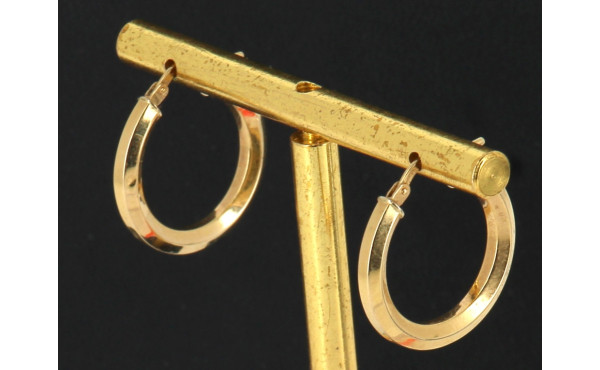 Paire de BO créoles en or jaune 18 cts (