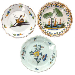 NEVERS XIXème - Assiette en faïence à dé