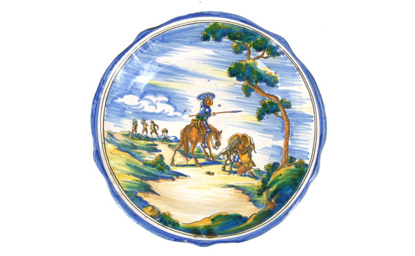 Plat en faïence espagnole Talavera, déc