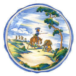 Plat en faïence espagnole Talavera, déc