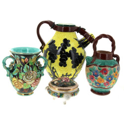 Lot de 4 faïences années 60/70 : 2 chevr