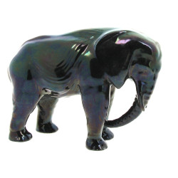 ELEPHANT - Sujet en céramique noire. H 2