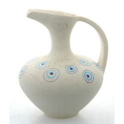 Pichet en faïence émail blanc granité, p