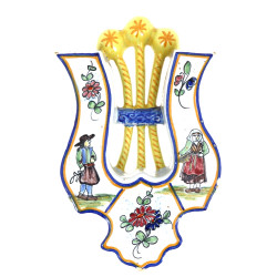 Vase cornet double en forme de lyre en f