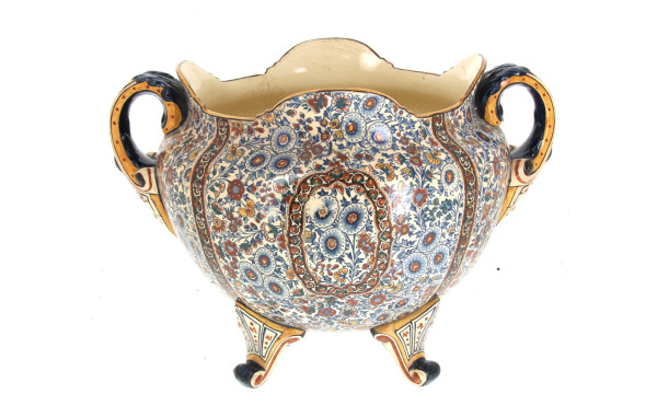 GIEN - Important cache-pot en faïence fi