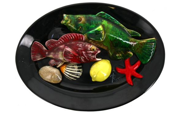 Plat ovale des années 50/60 en faïence à