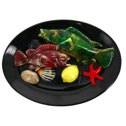 Plat ovale des années 50/60 en faïence à