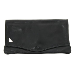 Pochette de dame en cuir noir, 16 x 32 c