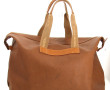 LANCEL - Sac week-end en cuir camel et t