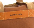 LANCEL - Sac week-end en cuir camel et t