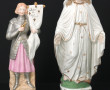 "Vierge" et "Jeanne d'Arc", 2 statuettes