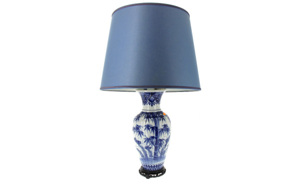 Vase en porcelaine asiatique blanc bleu 