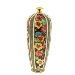 LIMOGES - Vase en porcelaine polychrome 