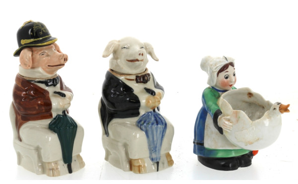 Lot de 3 pièces anciennes en porcelaine 