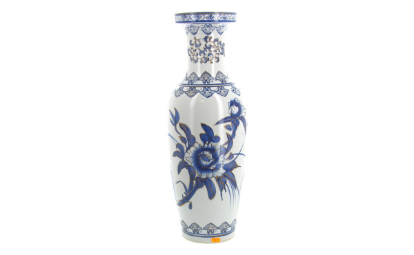 CHINE (Xxème) - Grand vase balustre en p