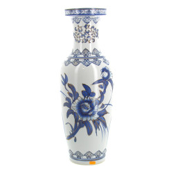 CHINE (Xxème) - Grand vase balustre en p
