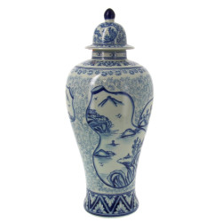 CHINE (Xxème) - Potiche couverte en porc