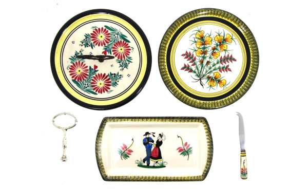 HENRIOT Quimper - Lot de 4 pièces : un p