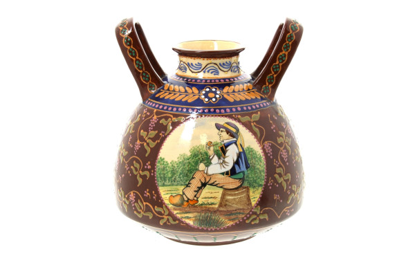 HB QUIMPER - Vase cloche à décor perlé, 