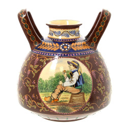 HB QUIMPER - Vase cloche à décor perlé, 