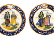 Henriot Quimper - Paire d'assiettes à bo