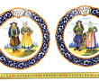 Henriot Quimper - Paire d'assiettes à bo