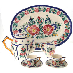 HB Quimper - Décor marguerites - Plat de