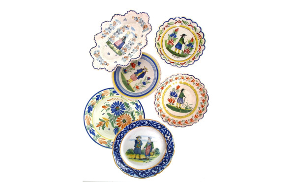 QUIMPER et MALICORNE - Lot de 6 pièces a