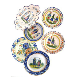 QUIMPER et MALICORNE - Lot de 6 pièces a