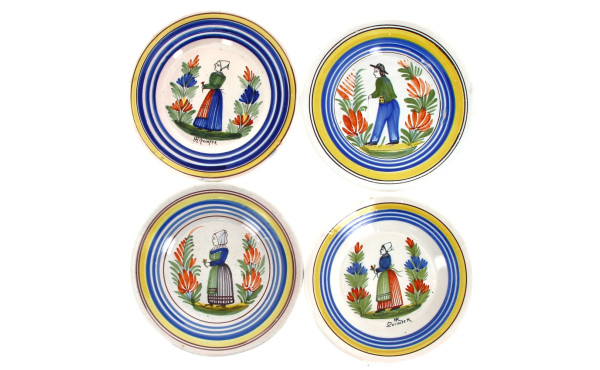 QUIMPER (HR sans marque) - Lot de 4 assi