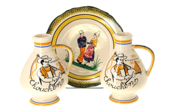 HENRIOT Quimper - Paire carafons à chouc