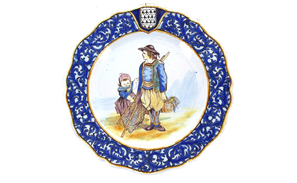 PORQUIER BEAU - Assiette à bords contour