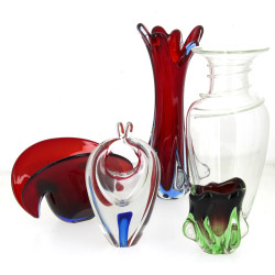 Lot de verreries dont verre de couleurs 