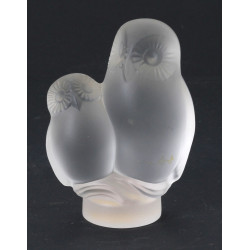 SEVRES - Chouette et son petit, cristal 