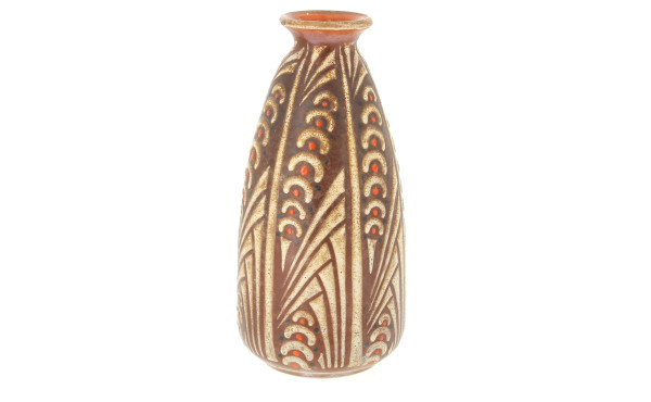 Vase en verre ART DECO dans les tons bru