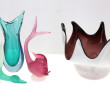 4 pièces en verre de couleurs dans les t