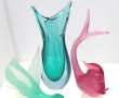 4 pièces en verre de couleurs dans les t
