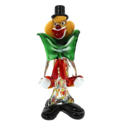 VENISE - Clown en verre de couleurs, H 1