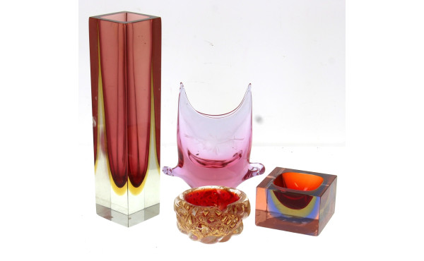 MURANO et divers 6 Lot de 4 pièces en ve